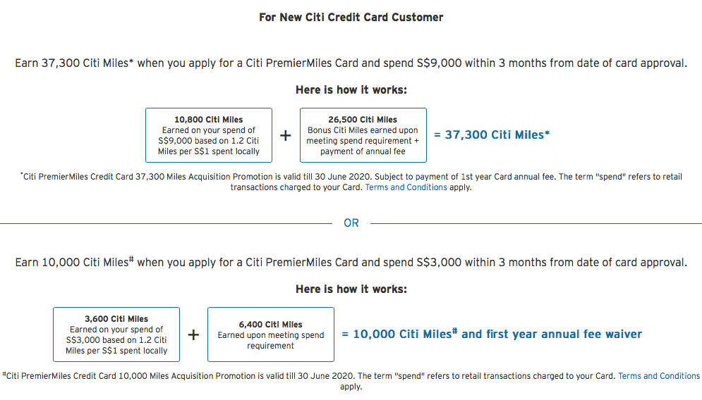 Citi PremierMiles Card Singapore | Recieve 37,500 Bonus Miles